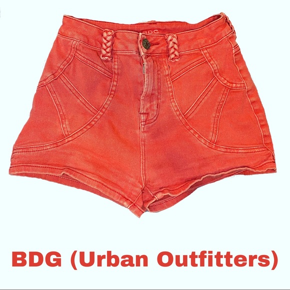 BDG Red High-waisted mom jean shorts sunray - Picture 4 of 8